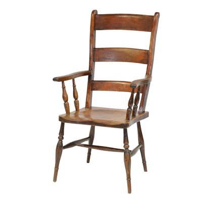 Lot 323 - Elbow ladder back elbow chair
