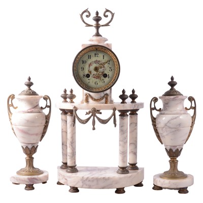 Lot 315 - 19th century French clock garniture