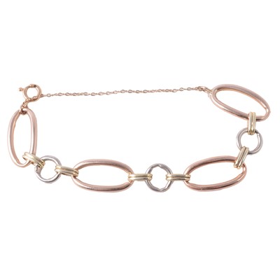 Lot 301 - A three colour bracelet.