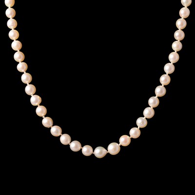 Lot 317 - A cultured pearl necklace.