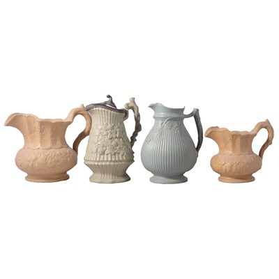 Lot 133 - Seven relief-moulded jugs
