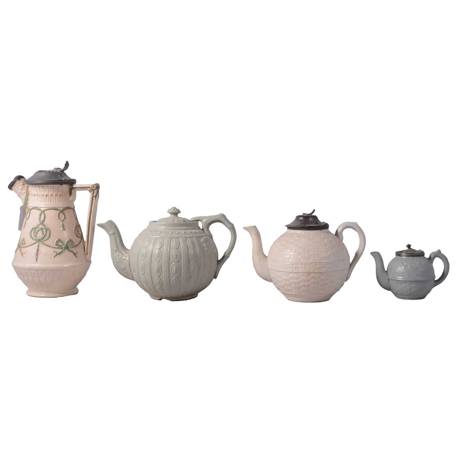 Lot 44 - Six Staffordshire stoneware jugs and pots