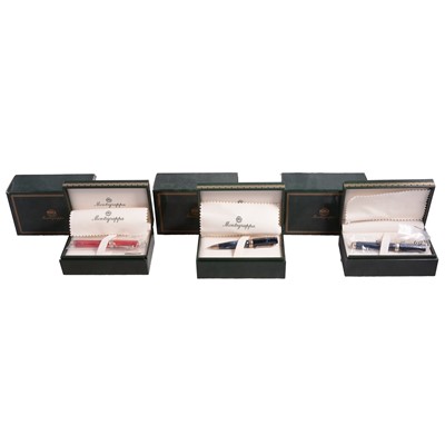 Lot 379 - Montegrappa - Micra design fountain pen, rollerball and pencil.