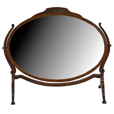 Lot 521 - Late Victorian mahogany framed toilet mirror