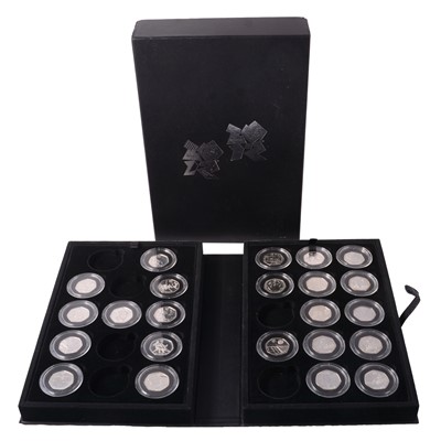 Lot 155 - Part set of silver 2012 Olympics 50p coins.