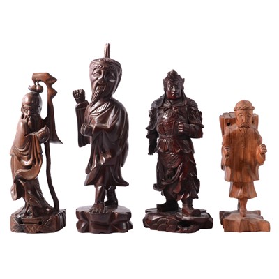 Lot 150 - Group of carved Chinese figures, and other carvings