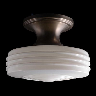 Lot 335 - American Art Deco style glass 'Beehive' ceiling light