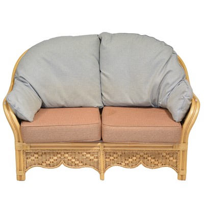 Lot 520 - Modern five-piece cane conservatory suite