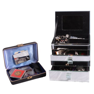 Lot 329A - Collection of silver, white metal and costume jewellery, wristwatches, and coins.