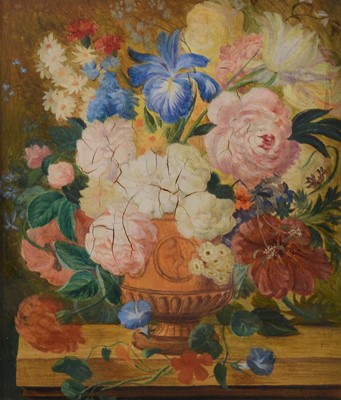 Lot 223 - English School, Still life of flowers