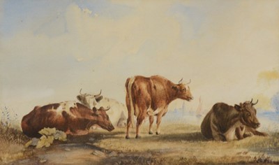 Lot 230 - Follower of Albert Cuyp, Cattle by a river