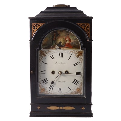 Lot 141 - Victorian ebonised bracket clock, J Nicholas, Daventry