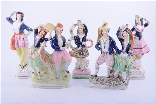 Lot 15 - Staffordshire group, Jules Perrot as Diavolino,...