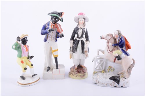 Lot 16 - Staffordshire equestrian figure, John Gilpin,...