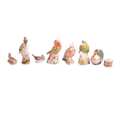 Lot 43 - Seven Crown Derby bird paperweights