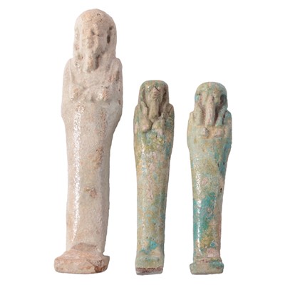 Lot 265 - Three Egyptian faience shabti