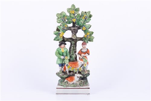 Lot 28 - Staffordshire pearl glazed earthenware bocage...