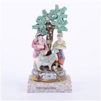 Lot 31 - Staffordshire pearl glazed earthenware bocage...