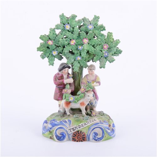 Lot 32 - Staffordshire pearl glazed earthenware bocage...