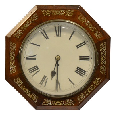 Lot 238 - American type mother-of-pearl inlaid rosewood wall clock