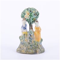 Lot 38 - Prattware bocage group, circa 1800, modelled...
