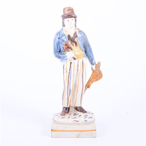 Lot 38 - Prattware glazed earthenware figure of a...