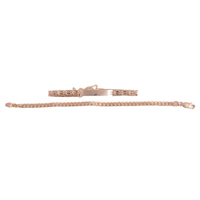 Lot 312 - Two 9 carat yellow gold link bracelets.