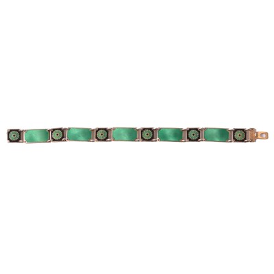 Lot 474 - David Anderson - a silver-gilt enamel bracelet.