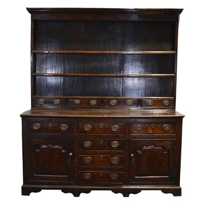 Lot 242 - Large Georgian joined oak Welsh dresser