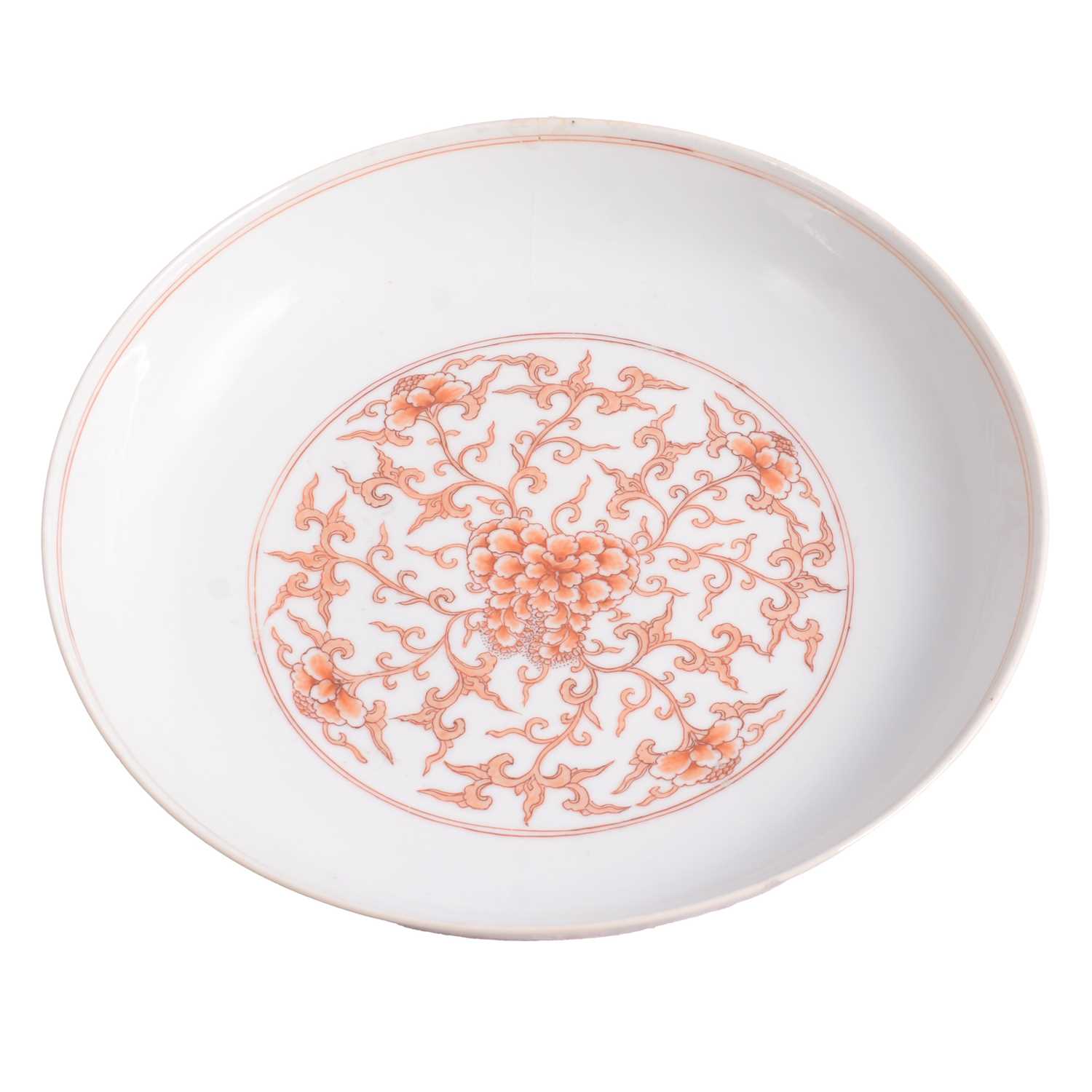 Lot 72 - Chinese porcelain shallow dish, Kangxi mark