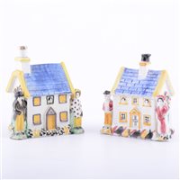Lot 58 - Prattware cottage money box, circa.1810,...