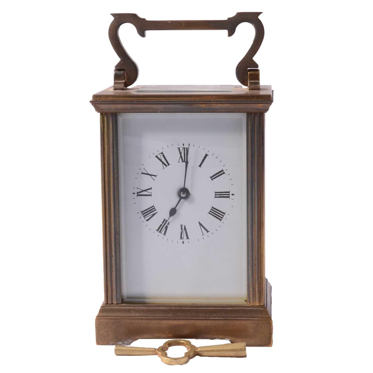 Lot 76 - French carriage clock with enamelled panels