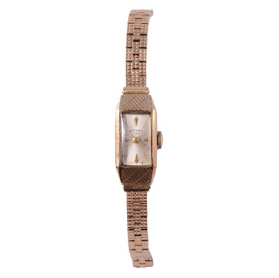 Lot 434 - Rotary - a lady's vintage 9 carat yellow gold manual wind bracelet wristwatch.