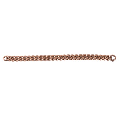 Lot 290 - A rose metal hollow curb link bracelet.