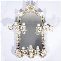 Lot 64 - Dresden porcelain framed girandole, late 19th...