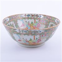 Lot 69 - Cantonese porcelain rose bowl, probably late...
