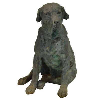 Lot 418 - Rosemary Cook; large resin bronze garden statue of a labrador