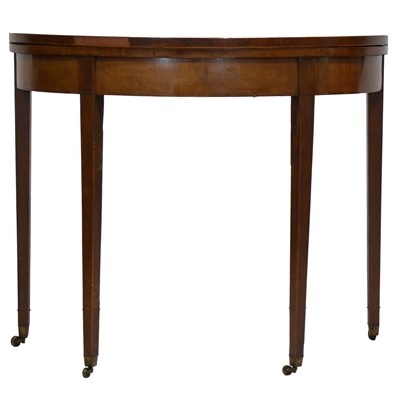 Lot 518 - Georgian mahogany demi-lune card table