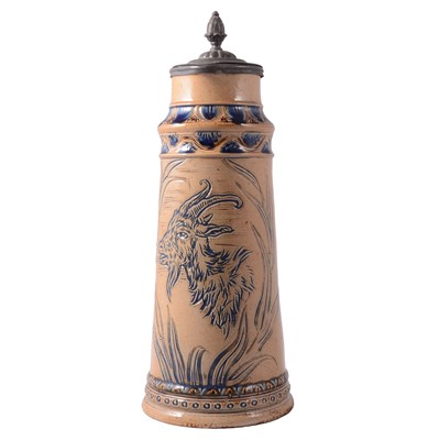 Lot 1 - Hannah Barlow for Doulton Lambeth, an early stoneware ewer, 1874