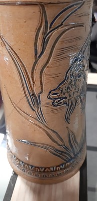 Lot 1 - Hannah Barlow for Doulton Lambeth, an early stoneware ewer, 1874
