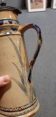 Lot 1 - Hannah Barlow for Doulton Lambeth, an early stoneware ewer, 1874