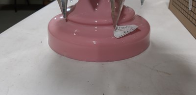 Lot 62 - Pair of Victorian pink lustres