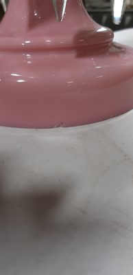Lot 62 - Pair of Victorian pink lustres