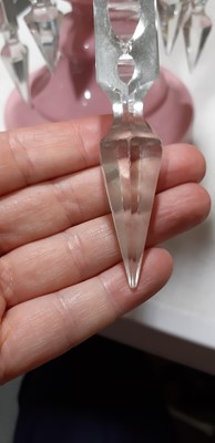 Lot 62 - Pair of Victorian pink lustres