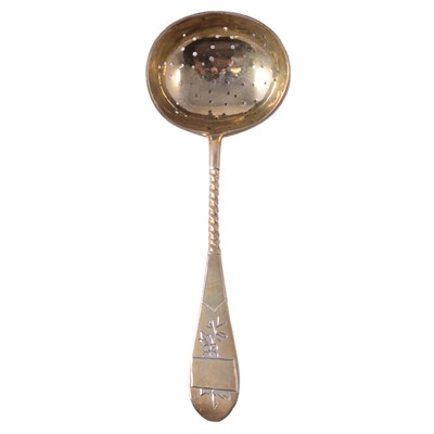 Lot 286 - Imperial Russian gilt white metal sifter spoon.