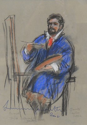 Lot 299 - Charlotte Fawley, Luciano Pavarotti painting