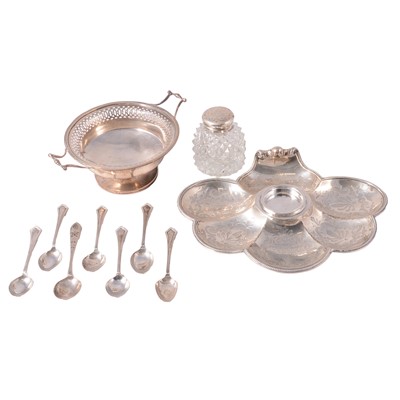 Lot 371 - Silver desk stand, etc.
