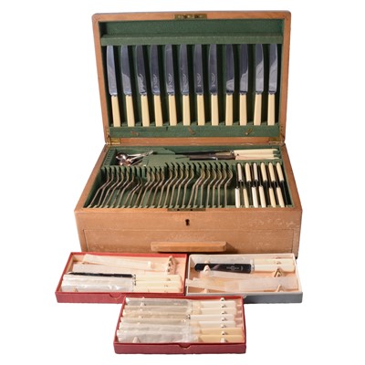 Lot 101 - Canteen of Hanoverian pattern electroplated cutlery