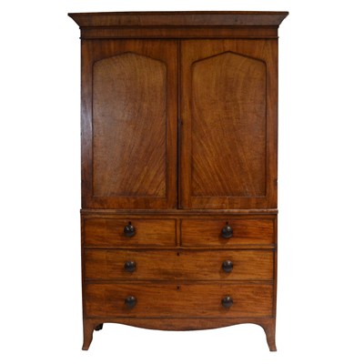 Lot 552 - Victorian mahogany press cupboard