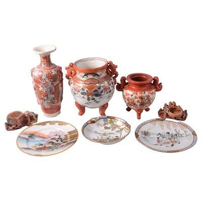 Lot 96 - Collection of Japanese ceramics including a charger, plates etc.